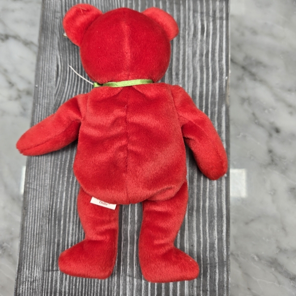 Ty Beanie Baby, Osito the Bear, 1999, USA Exclusive Mexican Flag, Red Bear Plush - Picture 4 of 8